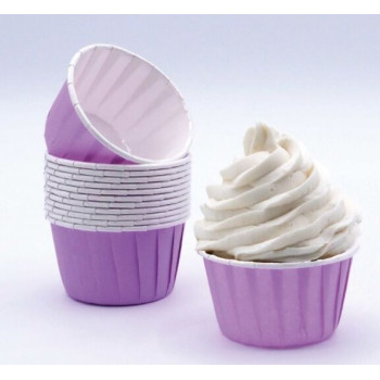 Cápsulas de cupcake lilás 24 unidades