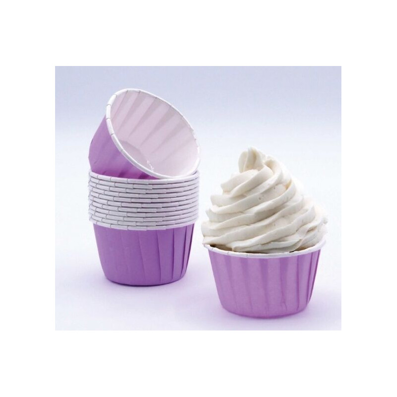 Cápsulas de cupcake lilás 24 unidades