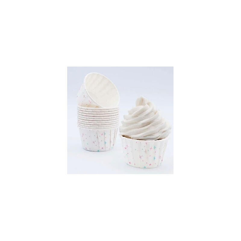 Cápsulas cupcake estrelinhas pastel unidades