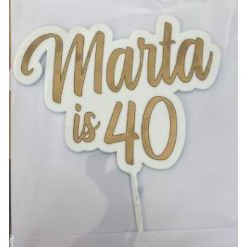 Topo bolo acrílico Marta is 40