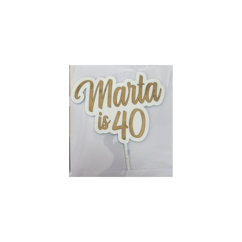 Topo bolo acrílico Marta is 40