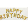 Balões foil Happy Birthday ouro 40cm/letra