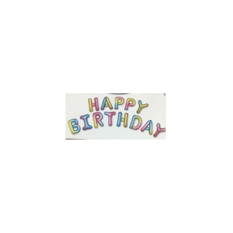 Balões foil Happy Birthday ouro 40cm/letra