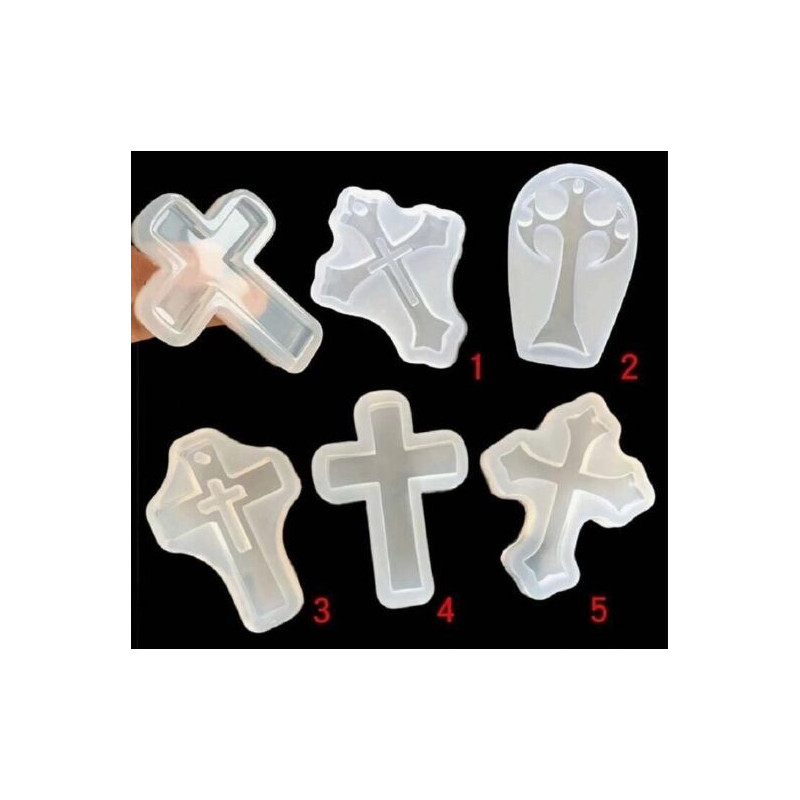 5 moldes silicone cruz