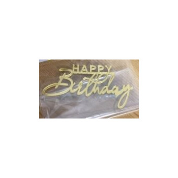 Topo de bolo Happy Birthday 10cm