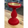 Castiçal barroco vermelho veludo 10,8x17,2cm
