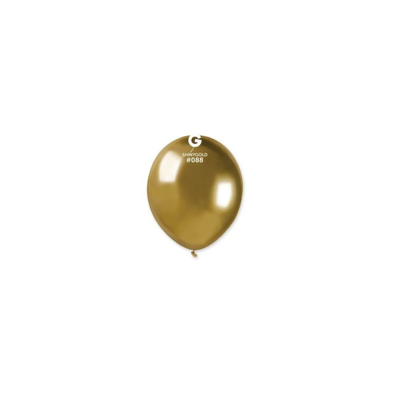100 balões de latex Gemar 5" Shiny Gold