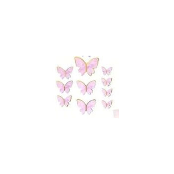 Topo de bolo 10 borboletas rosa