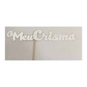 Topo de bolo Crisma prata