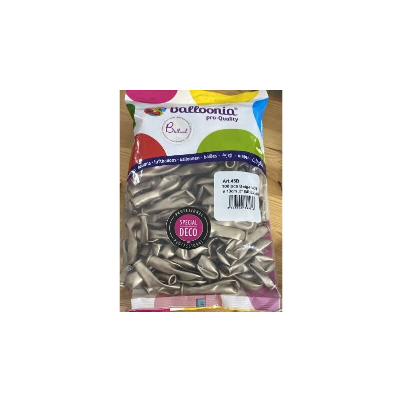 100 balões latex 5" Gemar Beige Brilhante