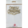 Topo de Bolo Acrilico Merry Christmas ouro