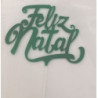Topo de Bolo Acrilico Feliz Natal verde