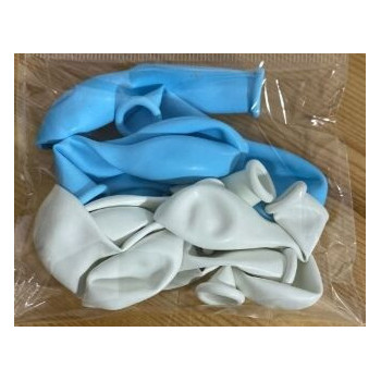 10 Balões de latex 5" azul e branco
