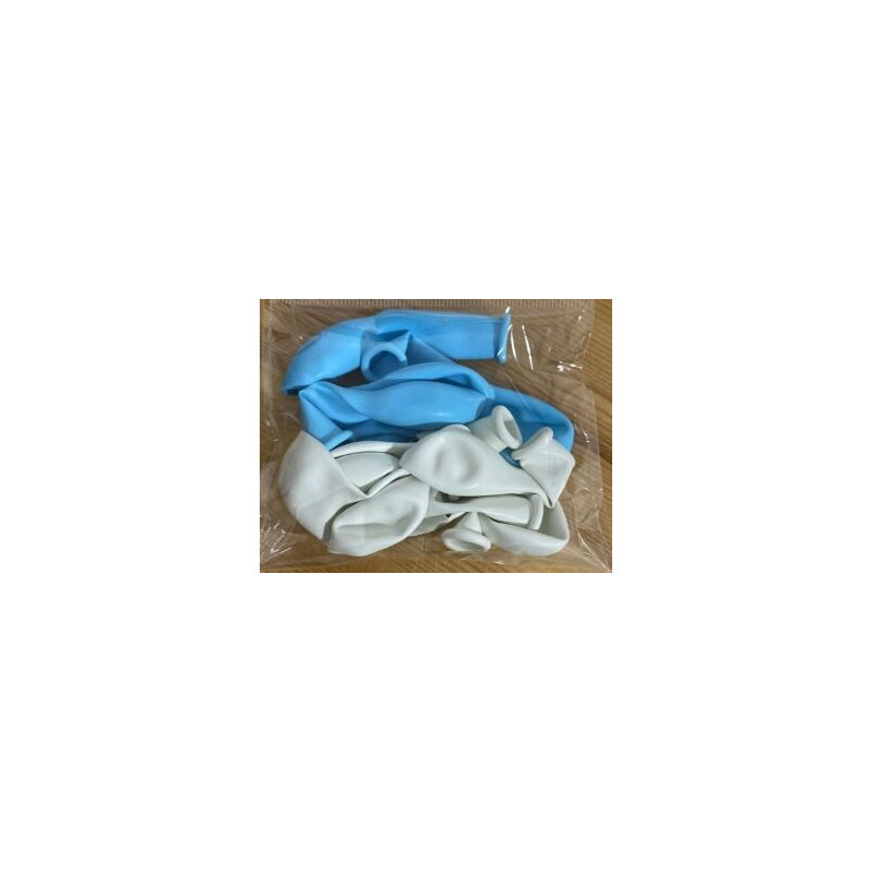 10 Balões de latex 5" azul e branco