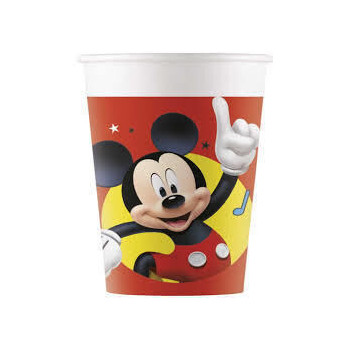 8 Copos de Papel 200 ml Mickey Pals At Play