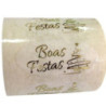 25 etiquetas autocolantes  Boas Festas dourado