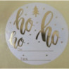 25 etiquetas redondas douradas "HO HO HO"