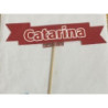 Topo de bolo Catarina vermelho