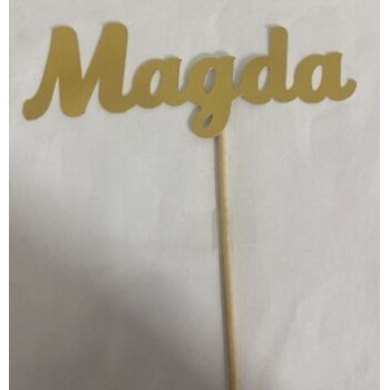 Topo de bolo Magda dourado