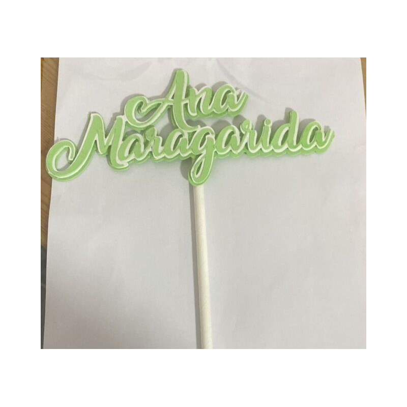 Topo de bolo Ana Margarida verde