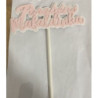Topo de Bolo Parabéns Mafaldinha rosa