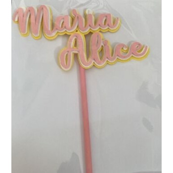 Topo bolo Maria Alice rosa