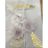 Topo de bolo flores branco e dourado