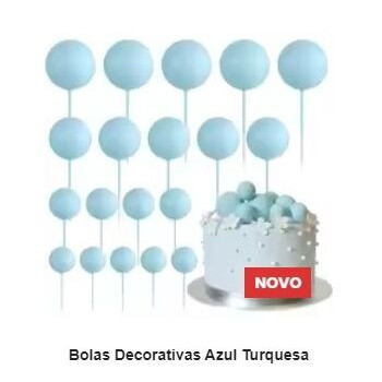 Bolas decorativas azul claro 20 pças