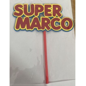 Topo de bolo Super Marco
