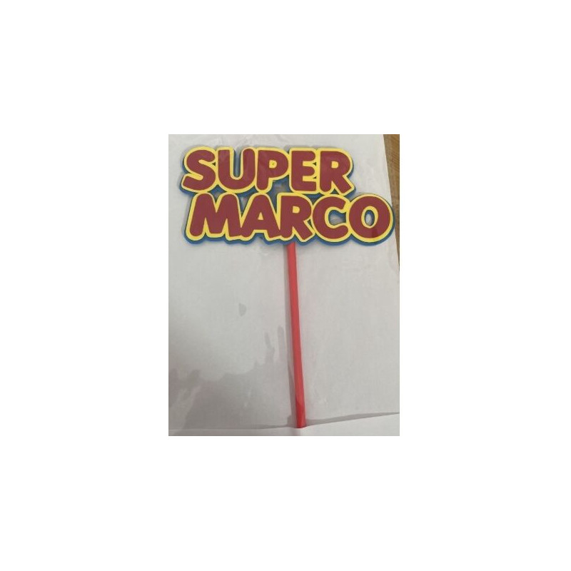 Topo de bolo Super Marco