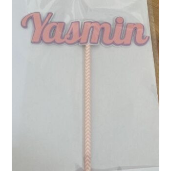 Topo de bolo Yasmin branco, lilás e rosa