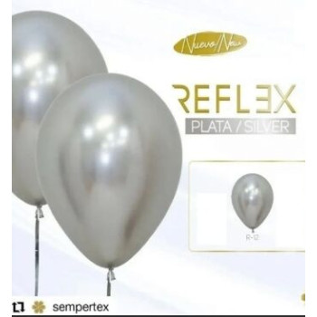 5 Balões latex Sempertex 18" Prata