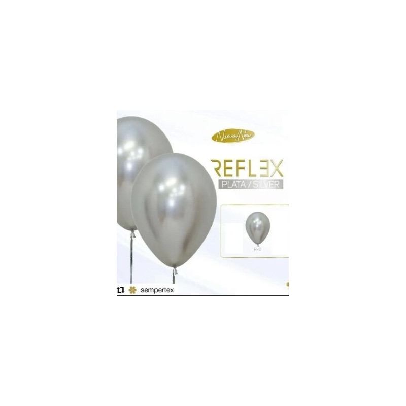 5 Balões latex Sempertex 18" Prata
