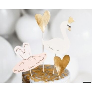 cake topper cisnes 4  peças