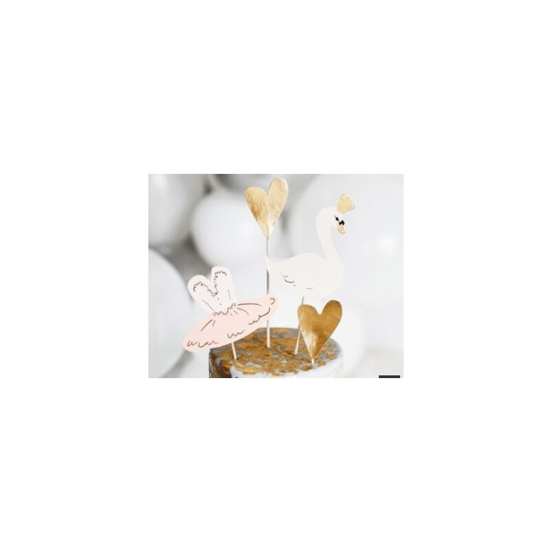 cake topper cisnes 4  peças