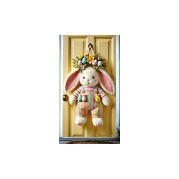 Decoração de porta coelho de Páscoa 180x90cm
