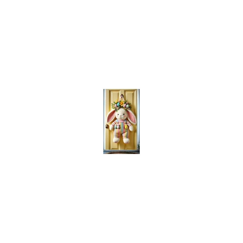 Decoração de porta coelho de Páscoa 180x90cm