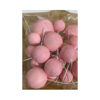 Topo de bolo bolas rosa matte