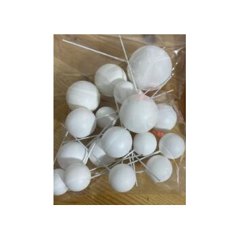 Topo de bolo bolas branco matte