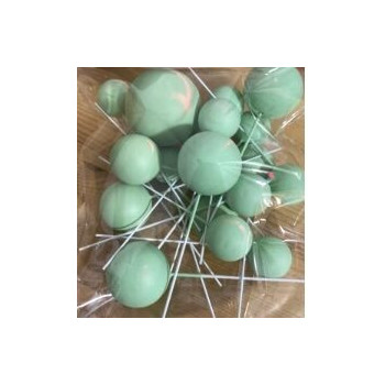 Topo de bolo bolas verde claro matte