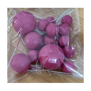 Topo de bolo bolas rosa choque