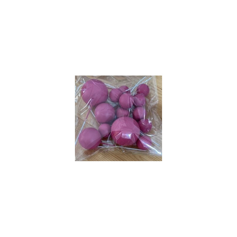 Topo de bolo bolas rosa choque