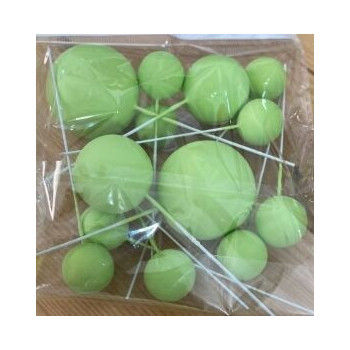 Topo de bolo bolas verde alface