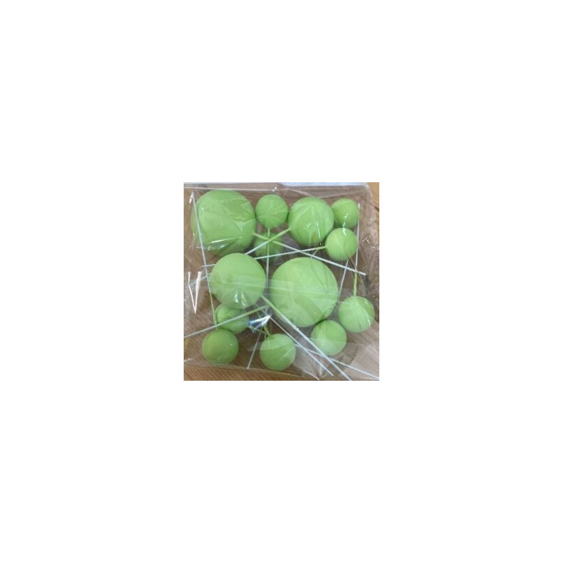 Topo de bolo bolas verde alface