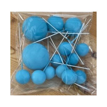 Topo de bolo bolas azul turquesa