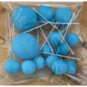 Topo de bolo bolas azul turquesa