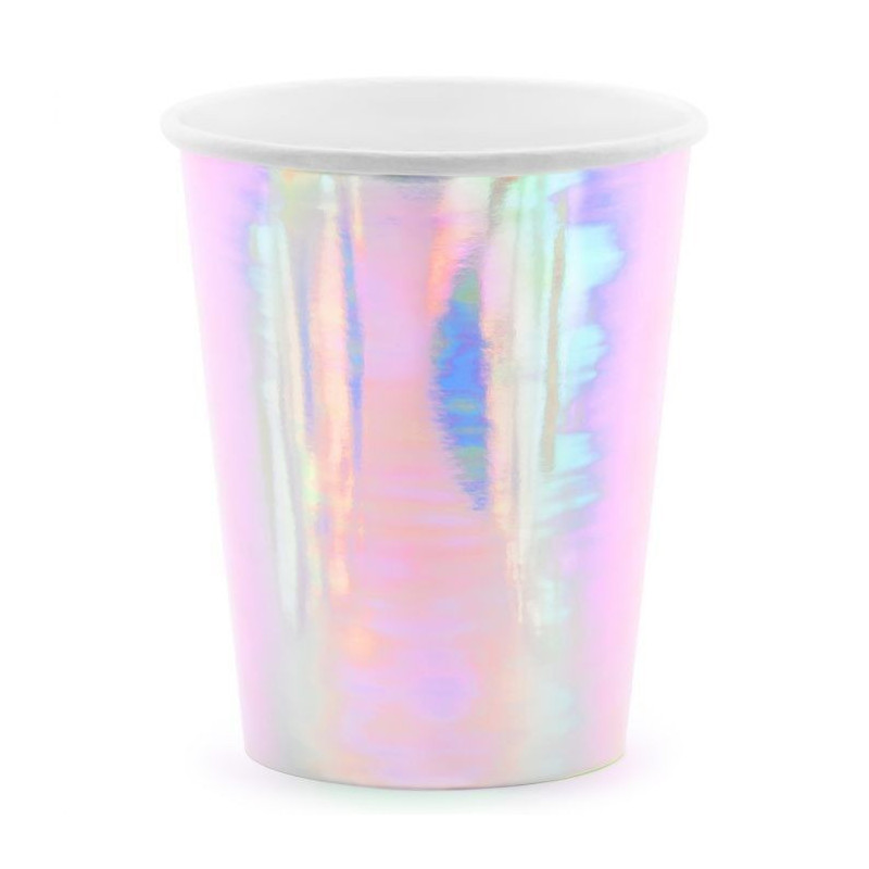 6 copos iridescentes 220ml