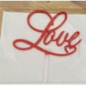 Topo de bolo acrílico Love vermelho