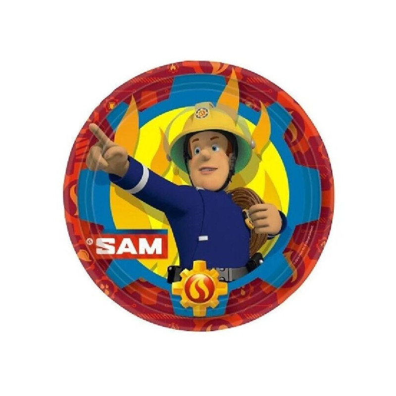 8 pratos 22cm Bombeiro Sam
