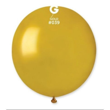 5 balões de latex Gemar 19" - 48cm Gold